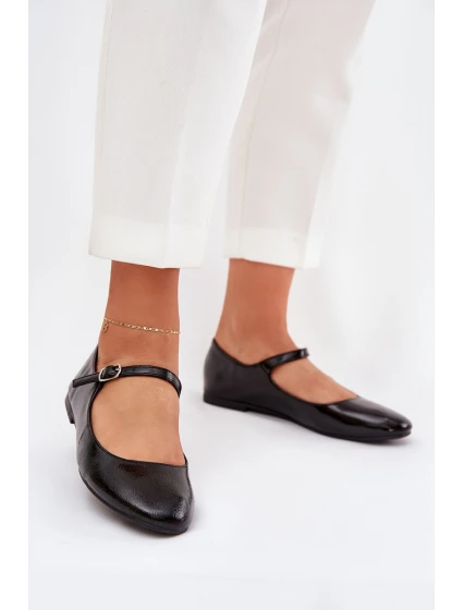 Lakované Baletky S Páskem Černé model 21687377 - Boto