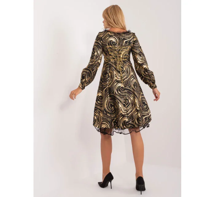 LK SK 509565 šaty.07 čierna a zlatá LK SK 509565 šaty.07 čierna a zlatá