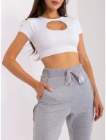 Spodnie EM DR HW 20 model 18761635 szary - FPrice Spodnie EM DR HW 20 model 18761635 szary - FPrice