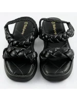 Černé sandály se pásky model 17352419 - WELLSPRING