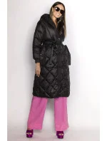 Čierna dlhá dámska páperová bunda (ag1-j9081)