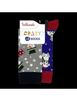 Veselé ponožky 2 páry CRAZY SOCKS 2x - BELLINDA - sivé
