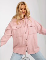 Ružová klasická košeľa s vreckami