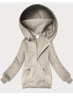 Béžová dámská rozepínací mikina s kapucí model 21395741 - S'WEST