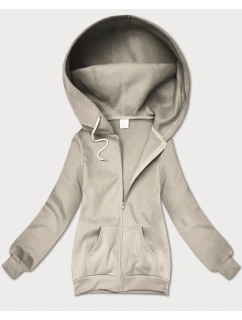 Béžová dámská rozepínací mikina s kapucí model 21395741 - S'WEST