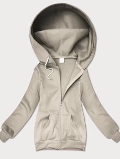 Béžová dámska mikina s kapucňou na zips S'West (B-12#)