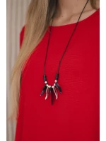 Súprava blúzka + nohavice s príveskom červená