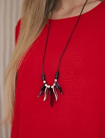 Súprava blúzka + nohavice s príveskom červená