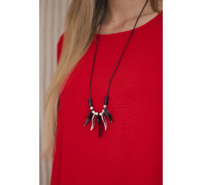 Súprava blúzka + nohavice s príveskom červená