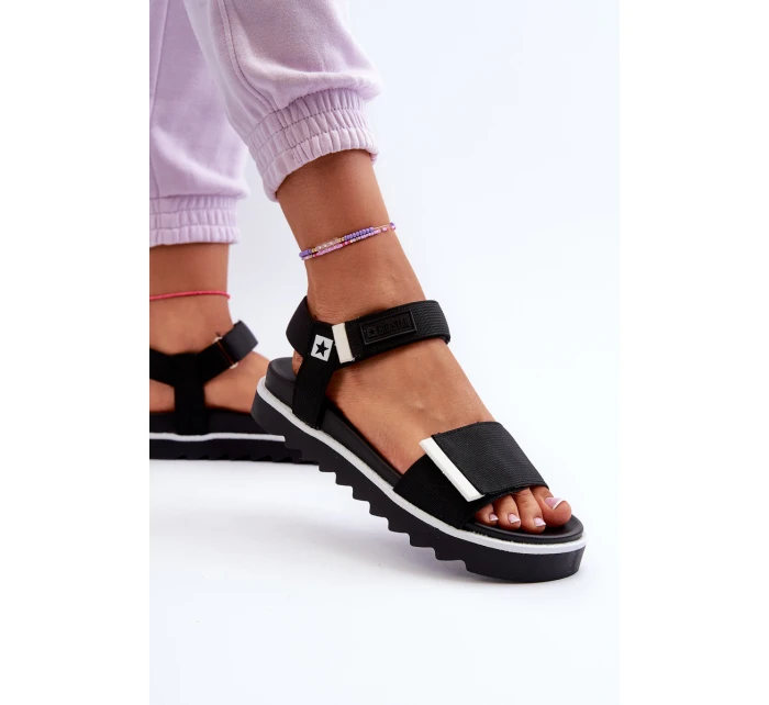 Damskie Sandały Na Platformie Big Star NN274778 Czarne Damskie Sandały Na Platformie Big Star NN274778 Czarne