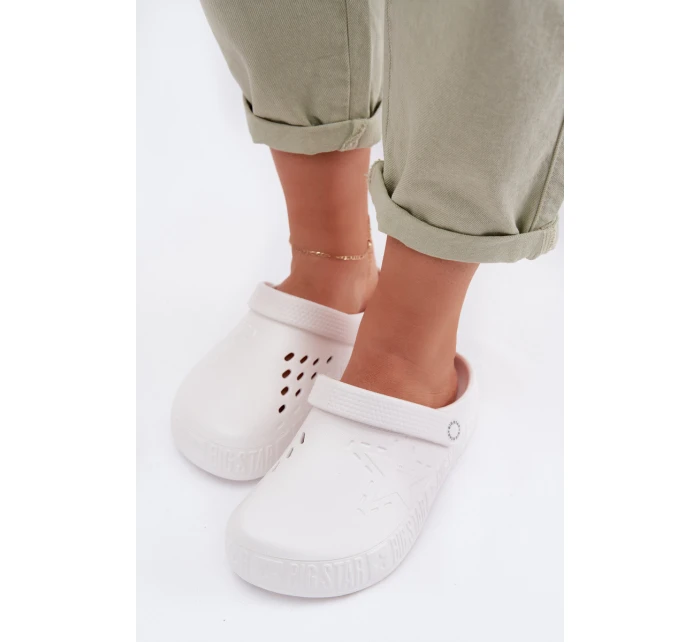 Dámské pantofle z Big Star Bílé model 22016676 - Big Star Shoes Dámské pantofle z Big Star Bílé model 22016676 - Big Star Shoes