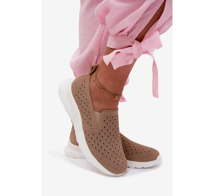 Dámské nazouvací síťované polobotky Béžové model 22123303 - EVENTO