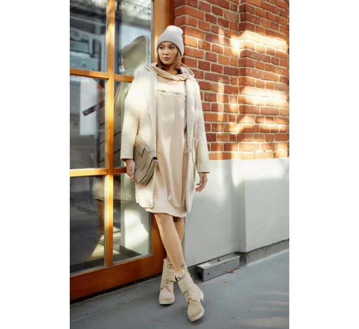 Dámské denní šaty béžové model 19139542 - Fasardi Dámské denní šaty béžové model 19139542 - Fasardi