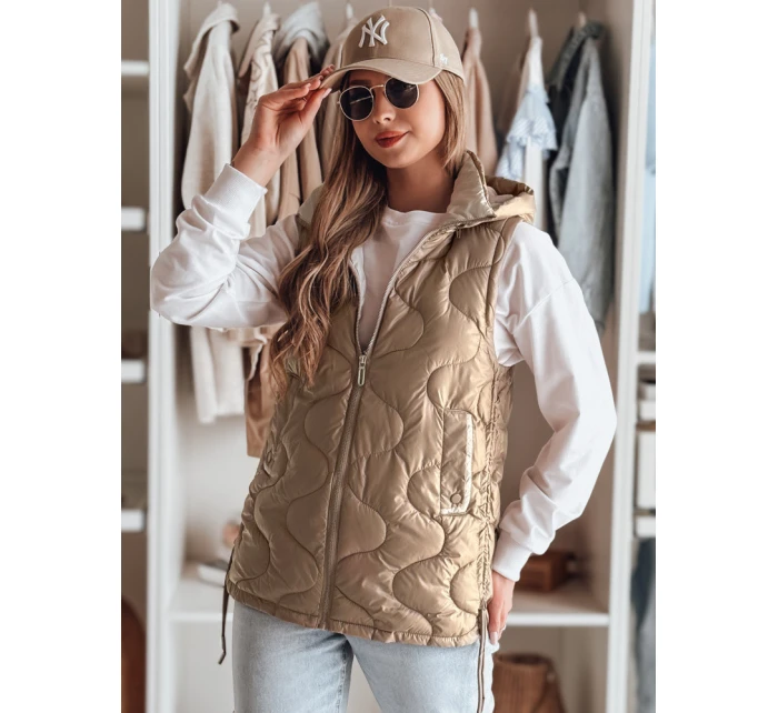 Dámská přechodná prošívaná vesta camel Dstreet model 21987037 - FashionStreet Dámská přechodná prošívaná vesta camel Dstreet model 21987037 - FashionStreet
