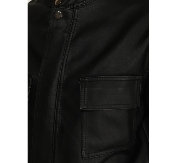 Dámska kožená bunda čierna FashionStreet TY5539