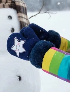 Dívčí rukavice RED  se šňůrkou model 20482503 - Yoclub