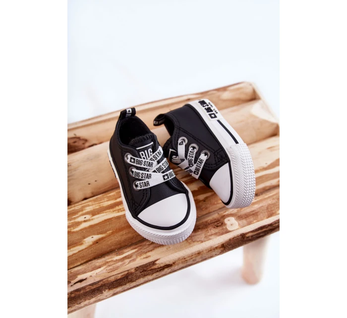 Dětské kožené tenisky BIG STAR model 21594816 Černý a bílý - Big Star Shoes