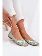 Dámské Kožené Baleríny model 21693673 Mátové - Maciejka