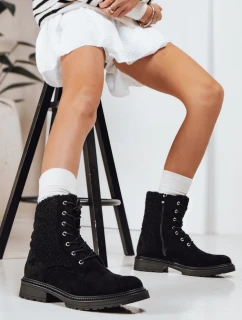 Dámské semišové šněrovací boty černé Dstreet model 21993842 - FashionStreet