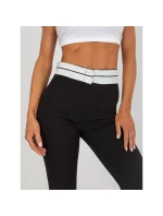 Čierne látkové nohavice do zvonu bez vreciek (DHJ-SP-6971.33P) Čierne látkové nohavice do zvonu bez vreciek (DHJ-SP-6971.33P)