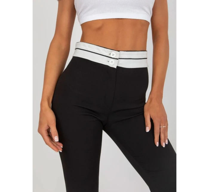 Čierne látkové nohavice do zvonu bez vreciek (DHJ-SP-6971.33P) Čierne látkové nohavice do zvonu bez vreciek (DHJ-SP-6971.33P)