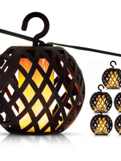 SOLÁRNA LAMPA OHNIVÉ GULE 7CM 5KS