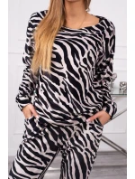 Zebra velúrová súprava čierna + béžová Zebra velúrová súprava čierna + béžová