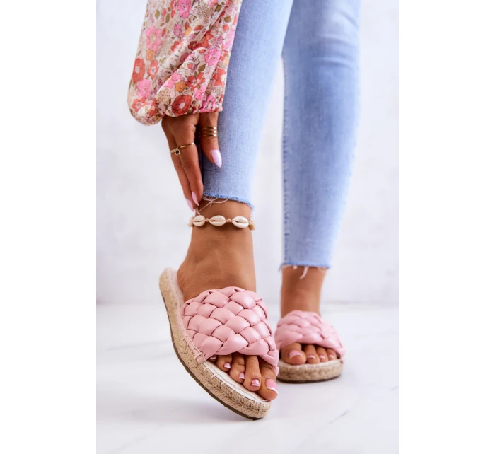 Kožené pletené pantofle Big Star model 21580662 Růžová - Big Star Shoes