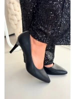 Kožené lodičky model 21821724 Černé - SERGIO LEONE