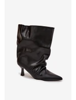 Dámske členkové čižmy na ihlovom podpätku Inarisse - čierne Dámske členkové čižmy na ihlovom podpätku Inarisse - čierne