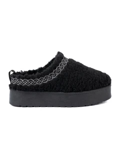 Krásné černé sněhule dámské platforma