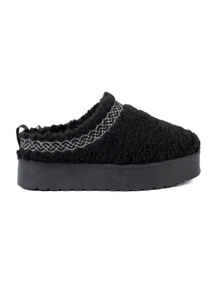 Krásné černé  sněhule dámské platforma