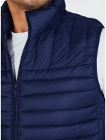 Pánská prošívaná tmavě modrá vesta model 21991576 - Dstreet