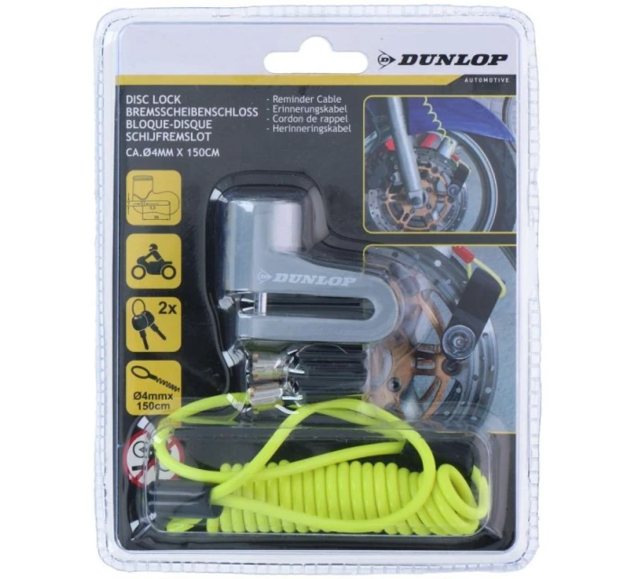 ZÁMOK BRZDOVÉHO KOTÚČA S LANKOM PRIPOMÍNAJÚCIM STRIEBORNÚ FARBU DUNLOP