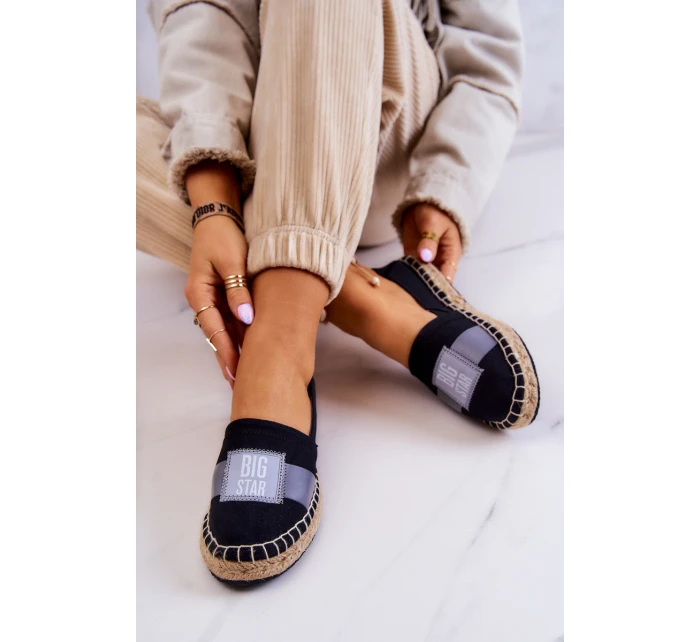 Damskie Espadryle Wsuwane Big Star JJ274963 Czarne Damskie Espadryle Wsuwane Big Star JJ274963 Czarne