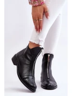 Kožené kozačky na zip Nicole model 21612117 Černá - Zazoo