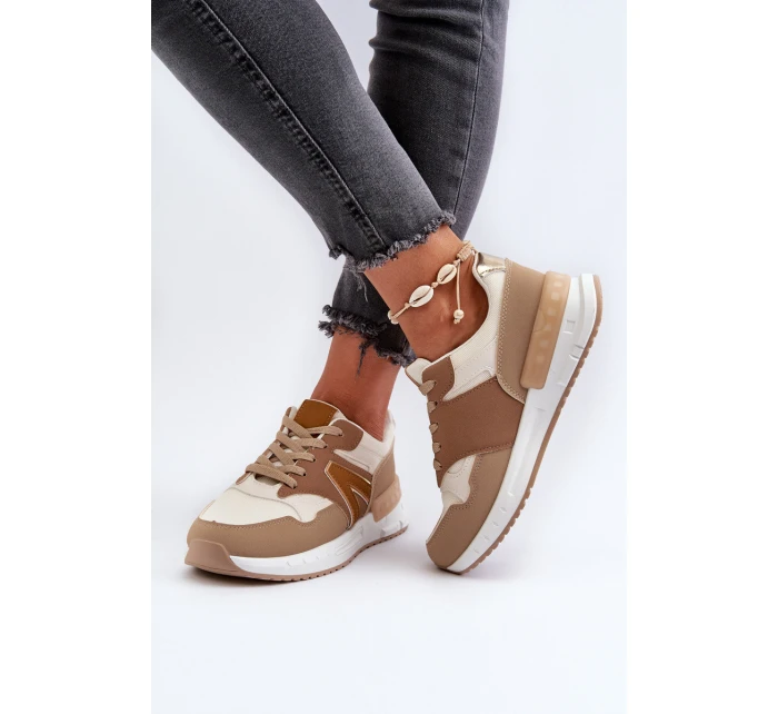 Sneakersy Damskie Z Eko Skóry Brązowe Vinelli Sneakersy Damskie Z Eko Skóry Brązowe Vinelli