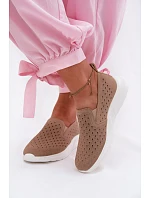 Dámské nazouvací síťované polobotky Béžové Geressa