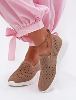 Dámske poltopánky zo sieťoviny slip-on Beige Geressa