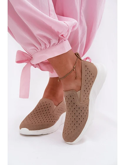 Dámské nazouvací síťované polobotky Béžové model 22123303 - EVENTO