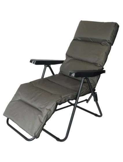 Záhradné kreslo s podnožkou 57x83x106 cm sivo-zelené Záhradné kreslo s podnožkou 57x83x106 cm sivo-zelené