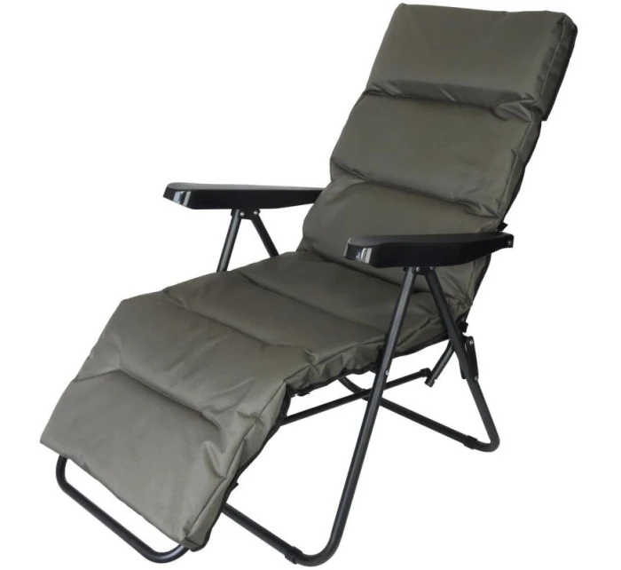 Záhradné kreslo s podnožkou 57x83x106 cm sivo-zelené Záhradné kreslo s podnožkou 57x83x106 cm sivo-zelené