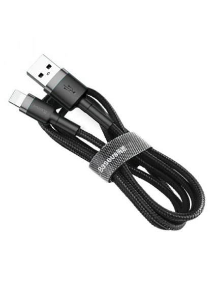 BASEUS LIGHTNING USB KÁBEL 2.4A 1M ŠEDO-ČIERNY