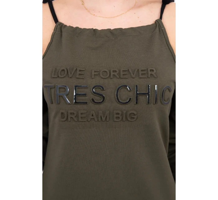 Kaki šaty Tres Chic Kaki šaty Tres Chic
