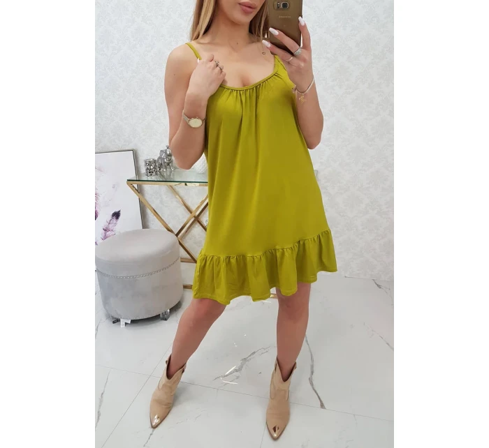 Šaty s tenkými stuhami z kiwi Šaty s tenkými stuhami z kiwi