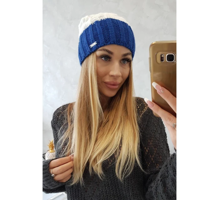 Paris fleecová čiapka K212 ecru+chabra