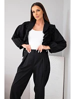 Dámský bavlněný komplet s model 22294794 mikinou a kalhotami černý - K-Fashion Dámský bavlněný komplet s model 22294794 mikinou a kalhotami černý - K-Fashion