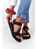 Piankowe Sandały Na Koturnie Big Star FF274A349 Czarne