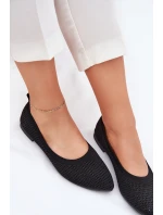 Siateczkowe Materiałowe Baleriny Damskie Czarne Sarina Siateczkowe Materiałowe Baleriny Damskie Czarne Sarina