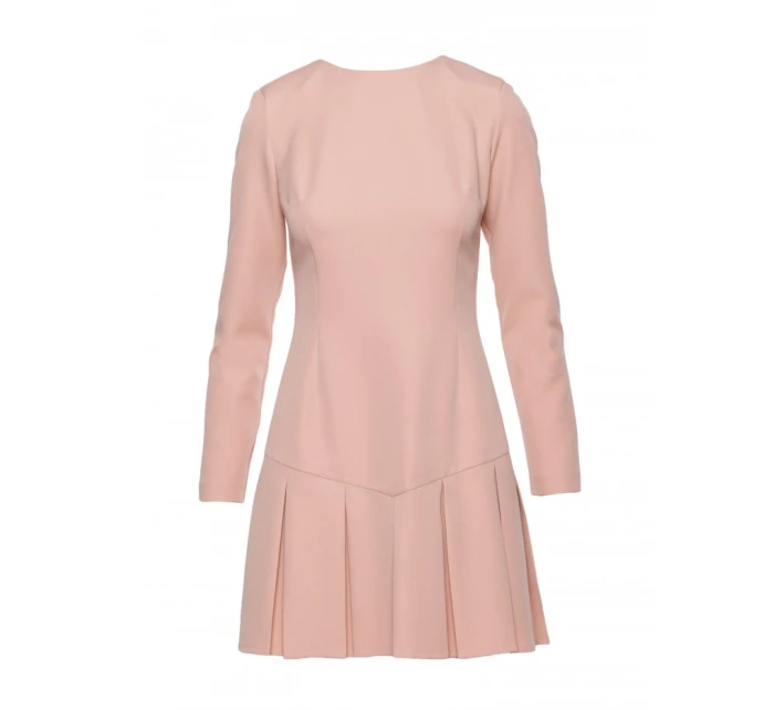 Šaty s záhyby béžové model 21295918 - Moe Šaty s záhyby béžové model 21295918 - Moe